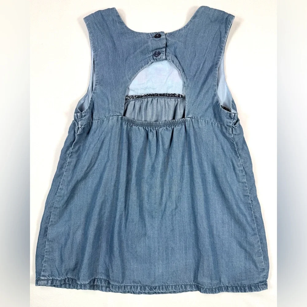 GYMBOREE Girls’ Chambray Floral Embroidered Western Tunic‎ Top Bohemian Size 8